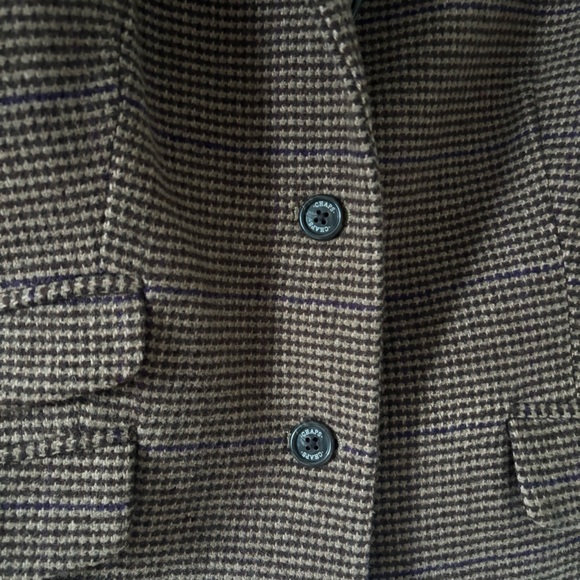 NWT Women’s Chaps Tan Houndstooth Blazer size 14 - Picture 3 of 9